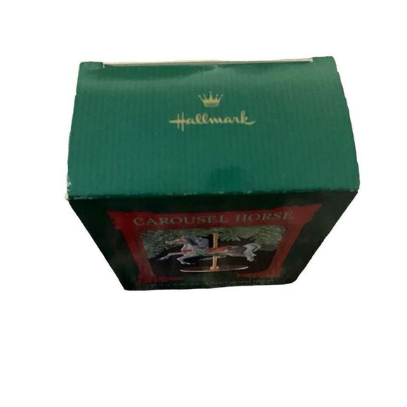 Hallmark Christmas Carousel Horse Holly 1989 2nd in Collection of 4 Gray Horse - Picture 3 of 9